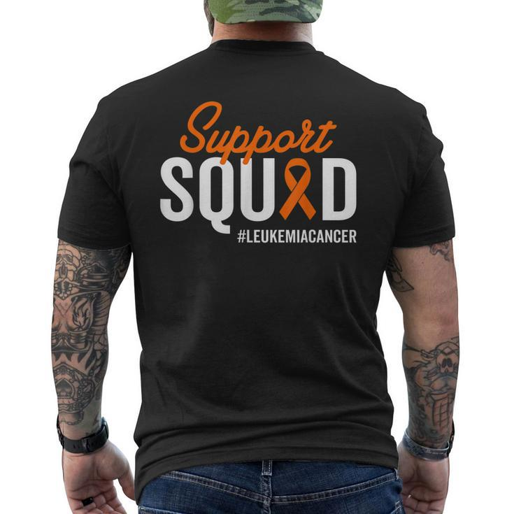 Leukemia Cancer Warrior Survivor Awareness Support Squad Men's Back Print T-shirt