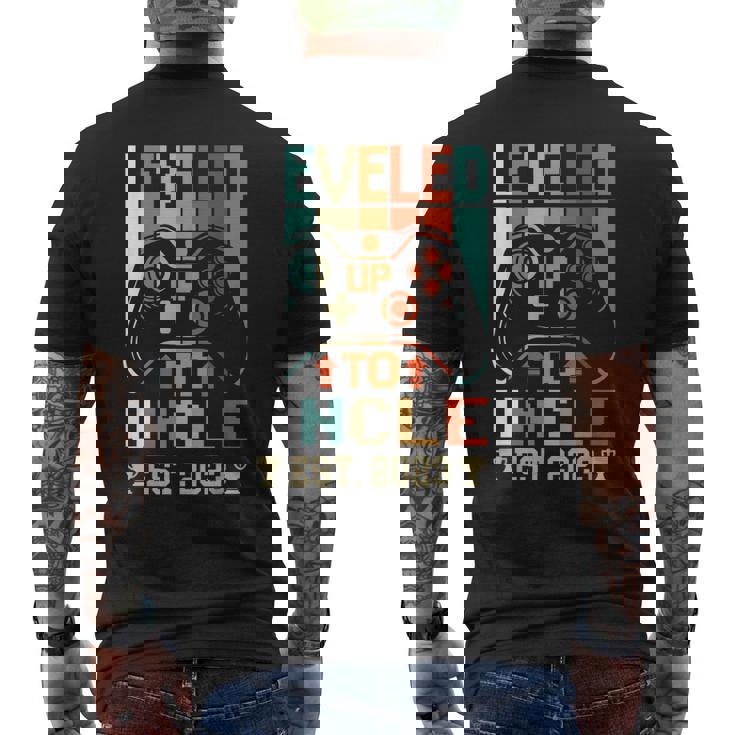 Leveling Up To Uncle 2023 Vintage Promoted To Uncle Est 2023 Men's Back Print T-shirt