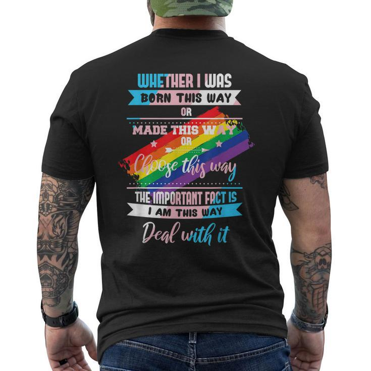 Lgbtq Born This Way Transgender Men's Back Print T-shirt