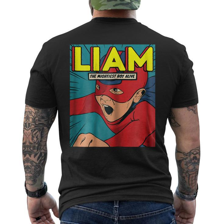 Liam The Superhero I Birthday Fighter I Superhero Men's Back Print T-shirt