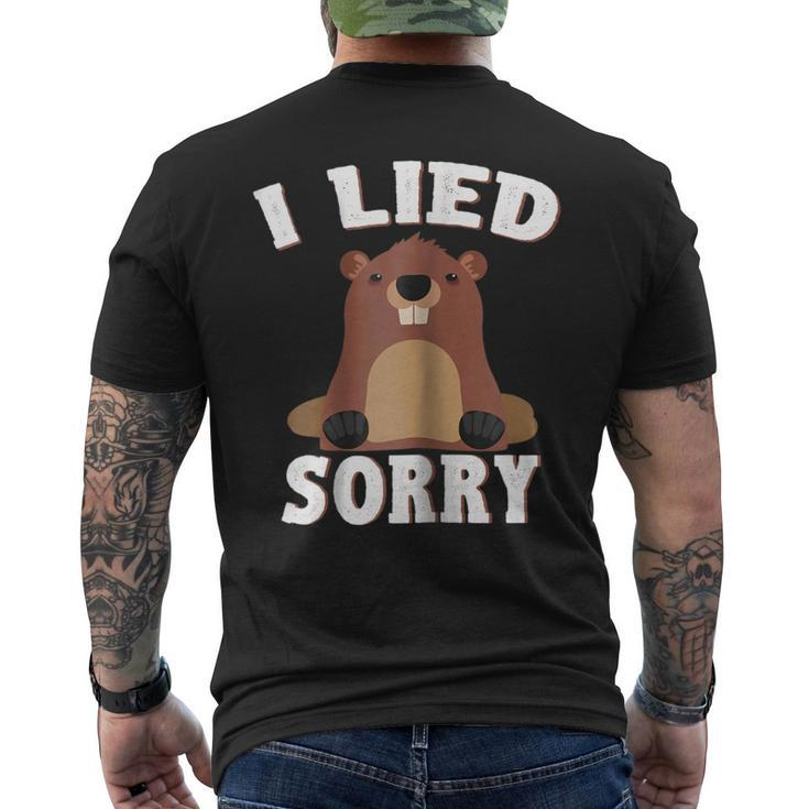 I Lied Sorry Groundhog Day Brown Pig V2 Men's Back Print T-shirt