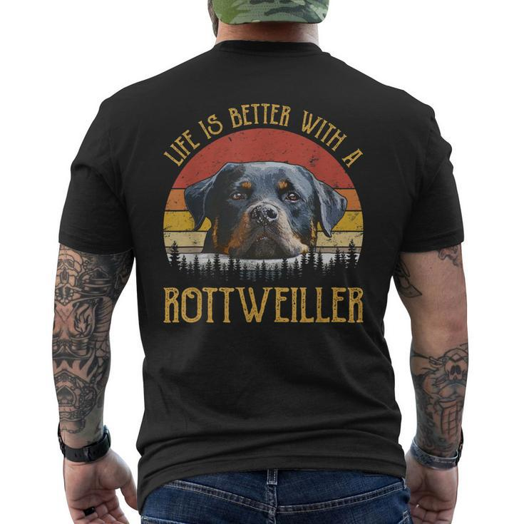 Life Is Better With A Rottweiler Dog Lover Men's T-shirt Back Print