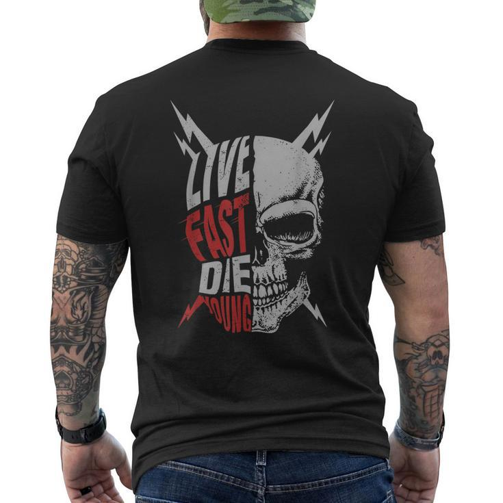 Live Fast Die Young Vintage Distressed Motorcycle T Men's Back Print T-shirt
