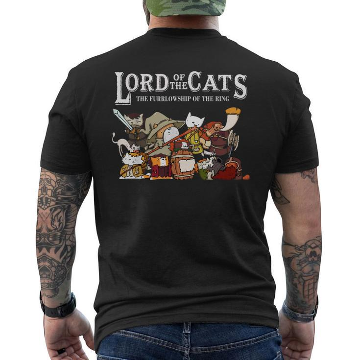Lord Of The Cats The Furrlowship Of The Ring Cats Men's Back Print T-shirt