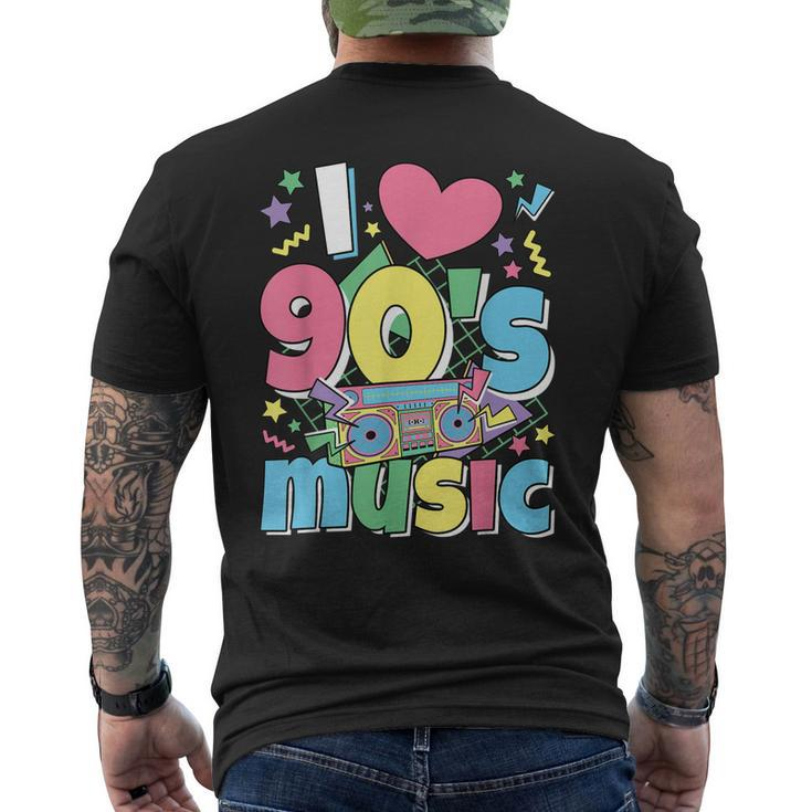 I Love 90S Music 1990S Theme Outfit Nineties 90S Costume Men's Back Print T-shirt