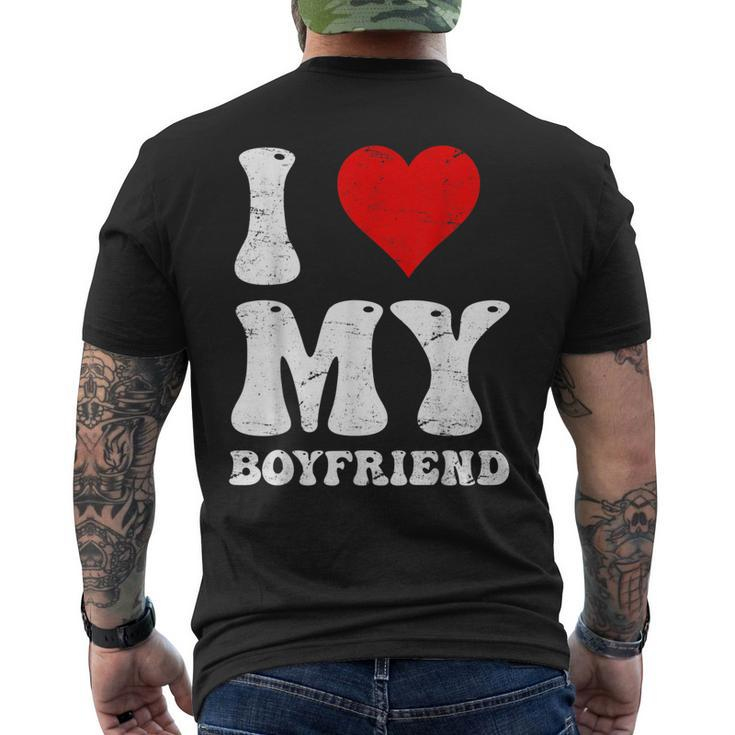 I Love My Boyfriend I Heart Love Hot My Bf Custom Men's T-shirt Back Print