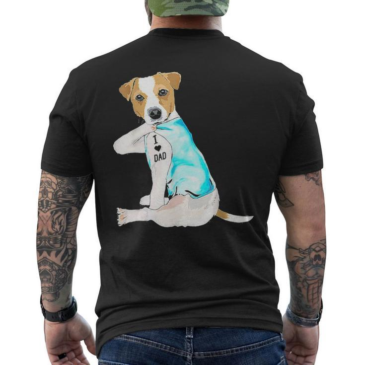 I Love Dad Tattoo Jack Russell Terrier Dad Tattooed Men's T-shirt Back Print