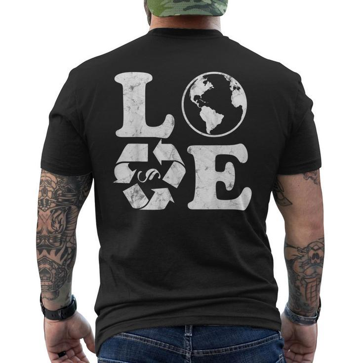 Love Earth Day 90S Vintage Recycling Earth Day Men's Back Print T-shirt