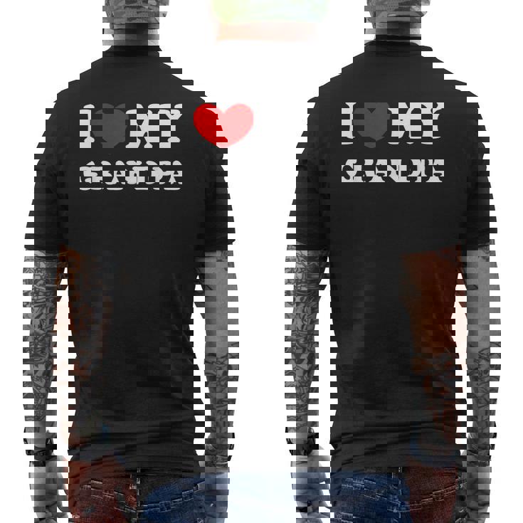 I Love My Grandpa I Heart My Grandpa Men's Back Print T-shirt