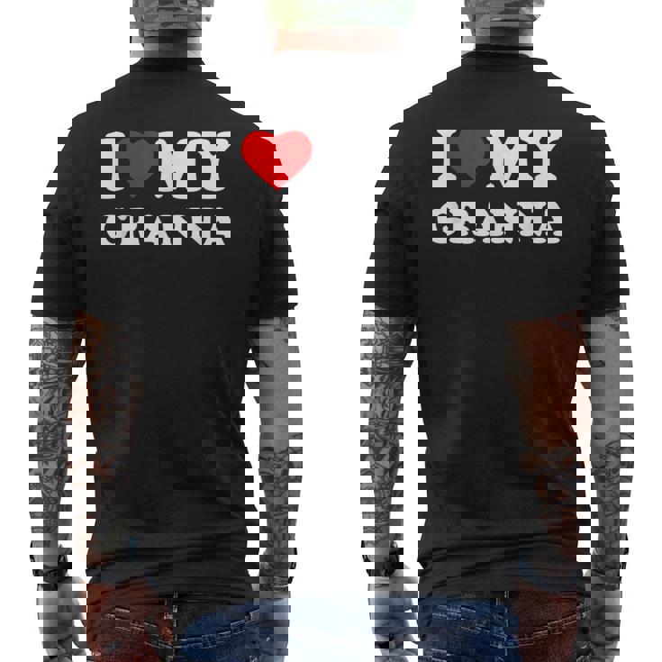 I Love My Granna Heart Men's Back Print T-shirt