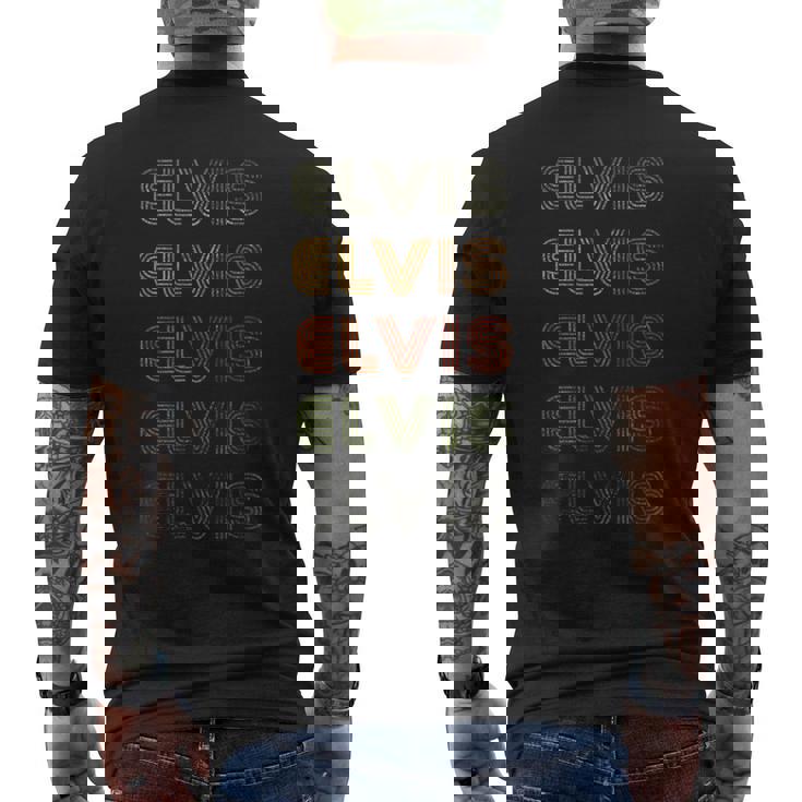 Love Heart-Elvis -Grunge Vintage-Style Black-Elvis Men's Back Print T-shirt