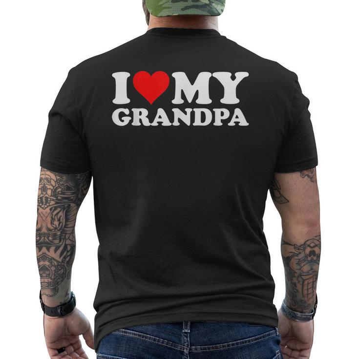 I Love Heart My Grandpa Grandfather Gramps Granddad Men's Back Print T-shirt