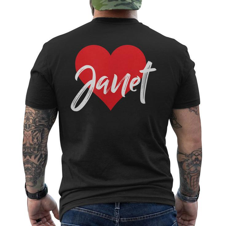 I Love Janet First Name I Heart Named Men's Back Print T-shirt
