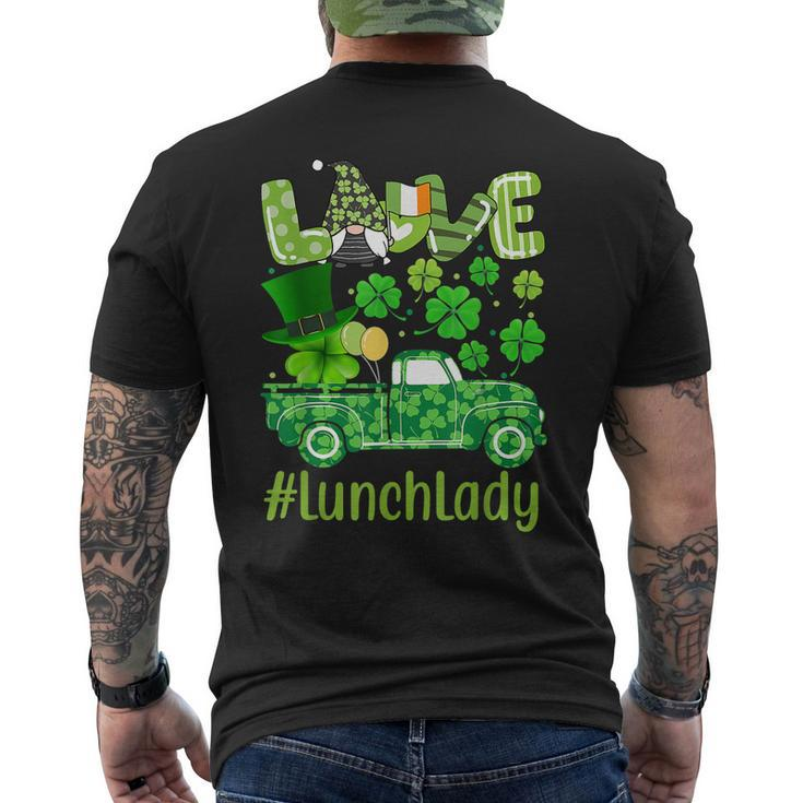Love Lunch Lady Gnome Shamrock Saint Patricks Day Men's T-shirt Back Print