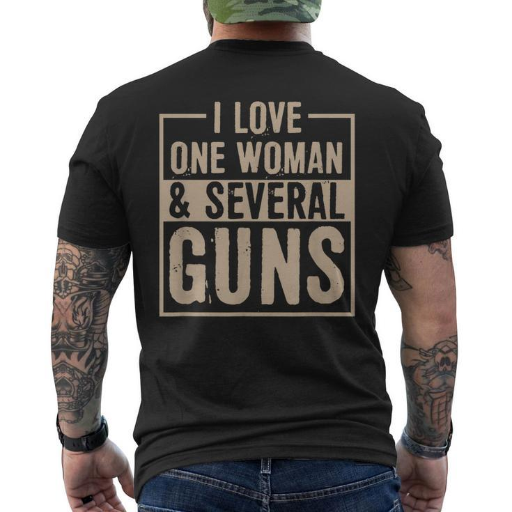 Mens I Love One Woman And Several Guns 2Nd Amendment Men's Back Print T-shirt