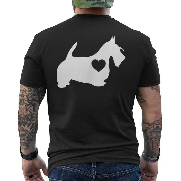 I Love My Scottish Terrier T With Love Heart Men's Back Print T-shirt