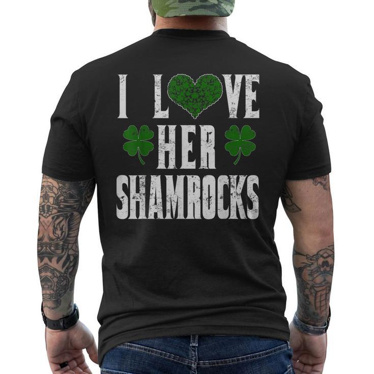 I Love Her Shamrocks Couples St Patricks Day T Shirt Men's Back Print T-shirt
