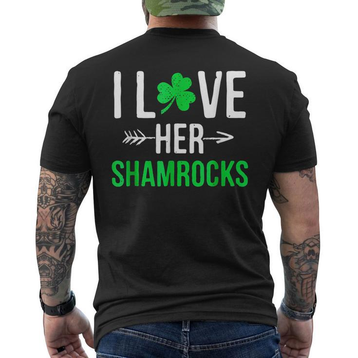 I Love Her Shamrocks St Patricks Day Couples Men's T-shirt Back Print