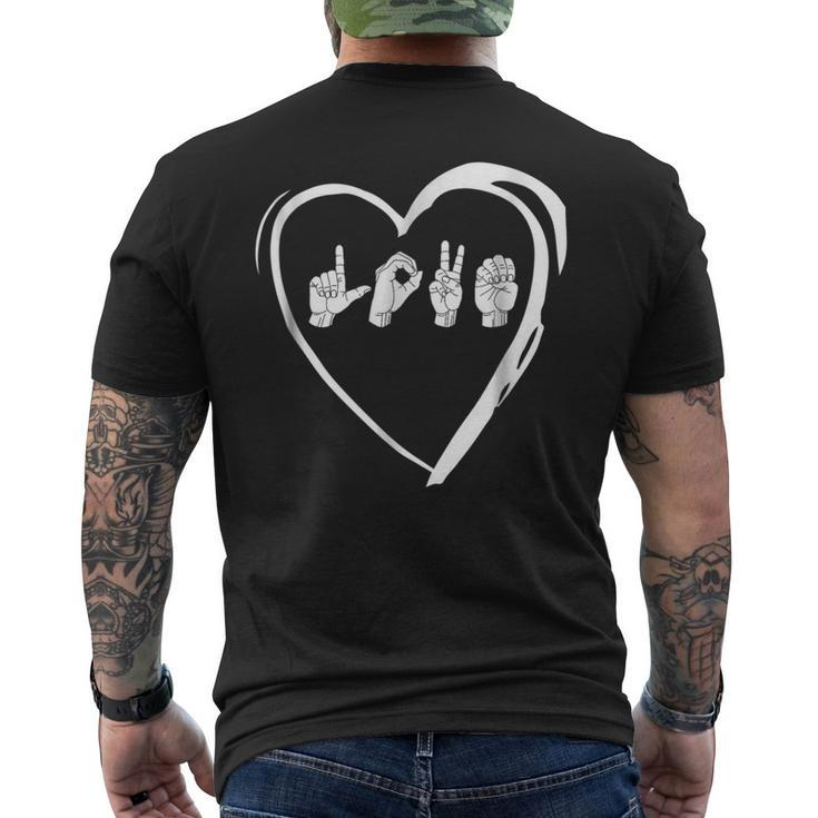Love Sign Language Heart Asl Valentines Day Men's Back Print T-shirt