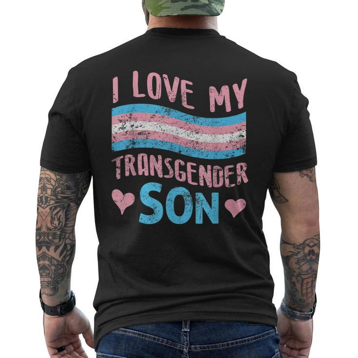 I Love My Transgender Son Transsexual Trans Parents Dad Men's Back Print T-shirt