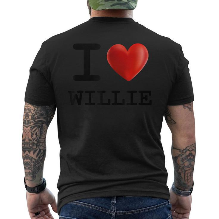 I Love Willie Heart Name T Men's Back Print T-shirt