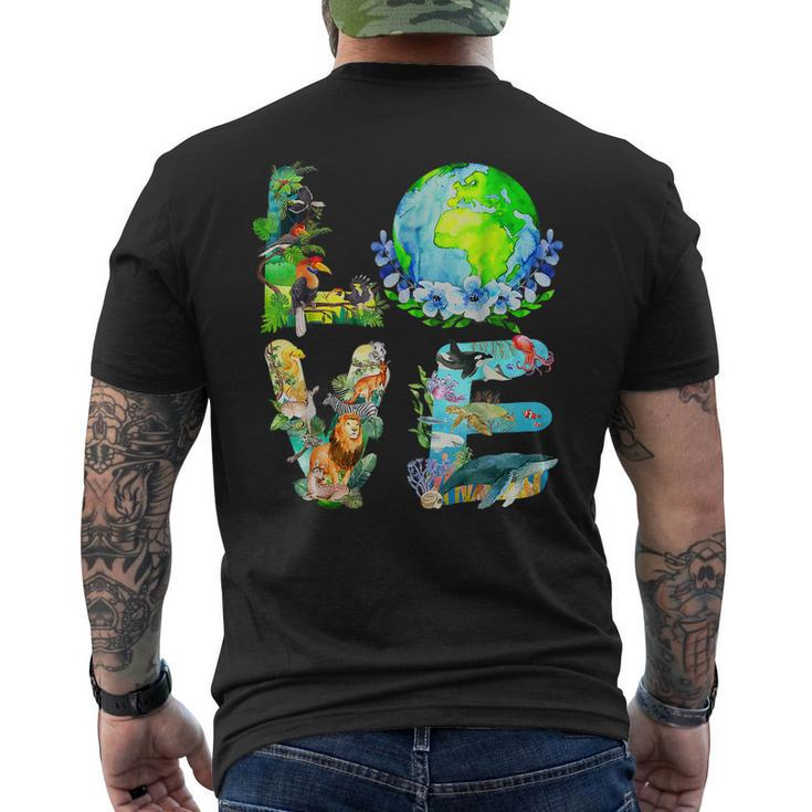 Love World Earth Day 2023 Planet Environmental Animal Men's Back Print T-shirt