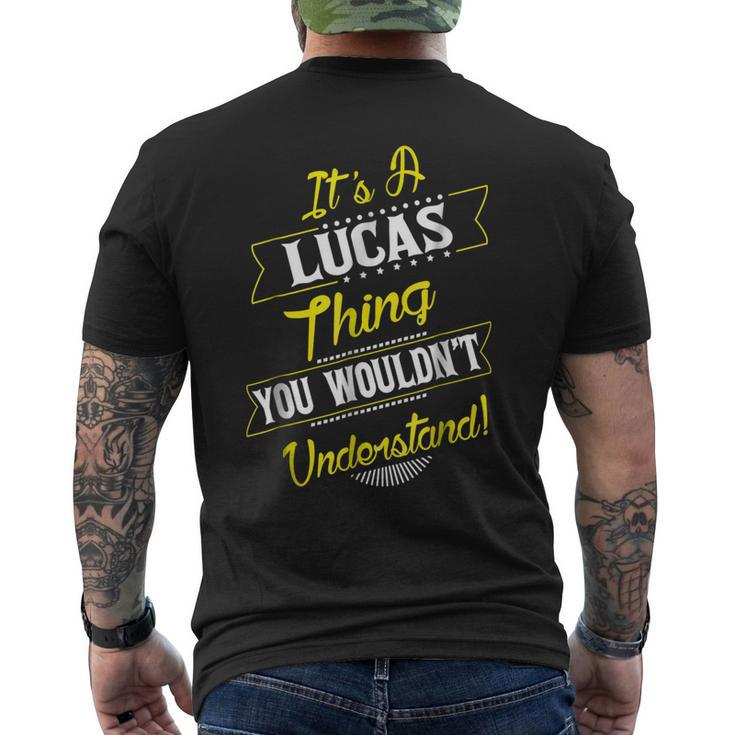 Lucas Thing Family Name Reunion Surname Tree T Mens Back Print T-shirt
