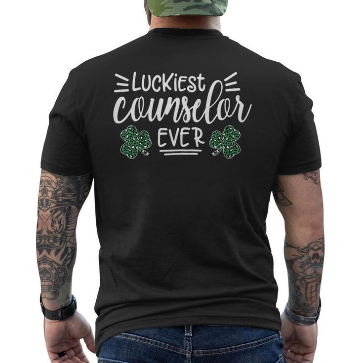 Luckiest Counselor Ever Shamrock St Patricks Day Men's Back Print T-shirt