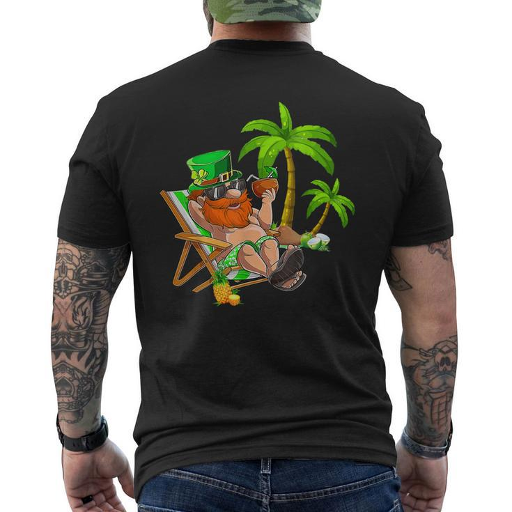 Lucky Irish Leprechaun Hawaiian Surfing St Patrick Day Retro Men's T-shirt Back Print