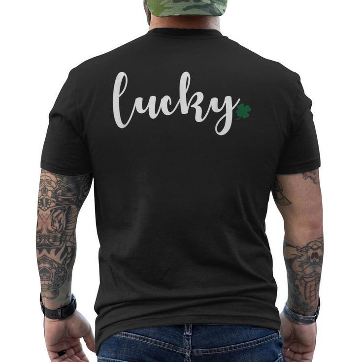 Lucky Shamrock St Patricks Day Irish Asm Graphic Men's Back Print T-shirt
