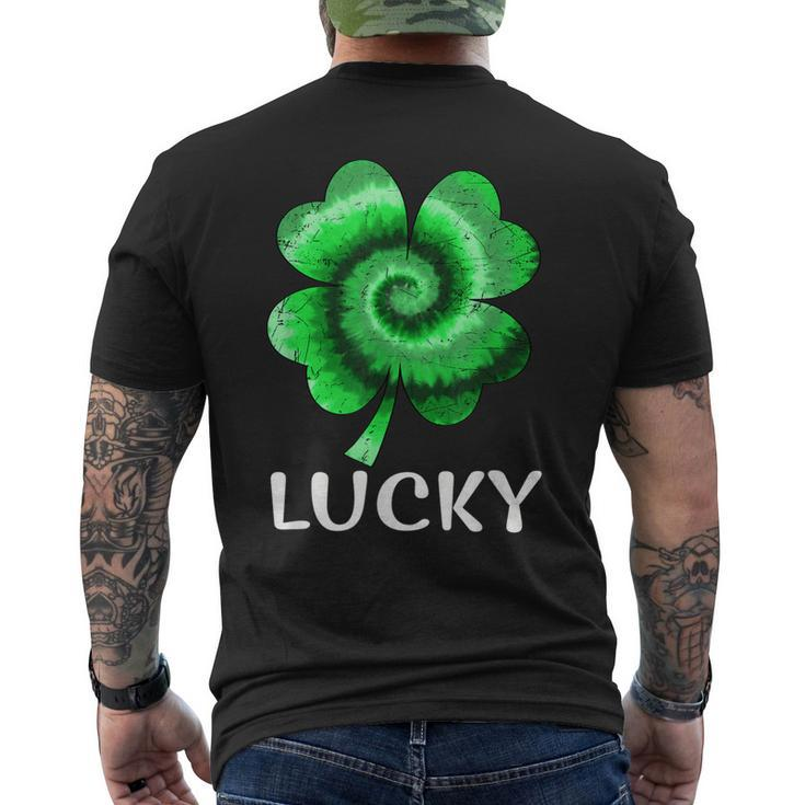 Lucky St Patricks Day St Paddys Outfit Shamrock Tie Dye Men's T-shirt Back Print