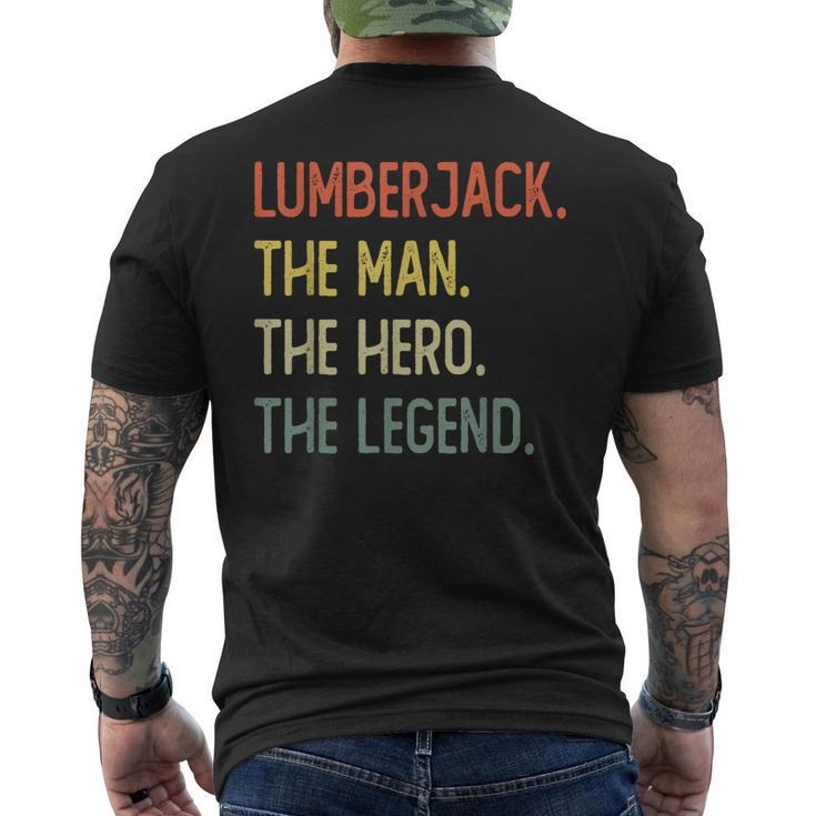 Lumberjack The Man The Hero The Legend Mens Back Print T-shirt
