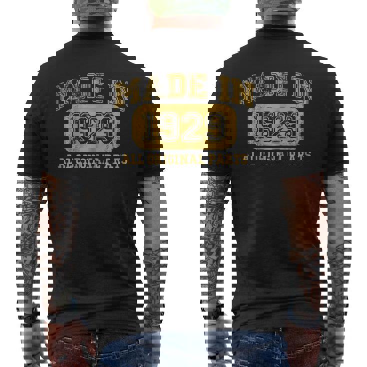 Made In 1929 Birthday Shirt 90Th B-Day 90 Birthday Men's Back Print T-shirt