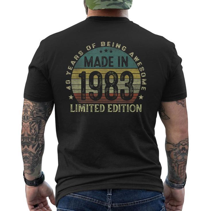 Made In 1983 40 Years Old 40Th Birthday For Men Men's T-shirt Back Print
