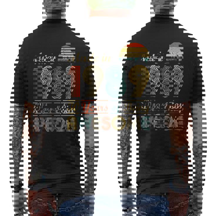 Made In 1989 Birthday 30 Years Old Vintage 1989 Men's Back Print T-shirt
