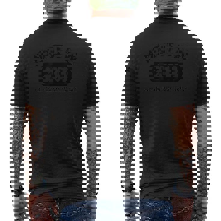 Made In 2000 All Original Parts 19Th Birthday Men's Back Print T-shirt