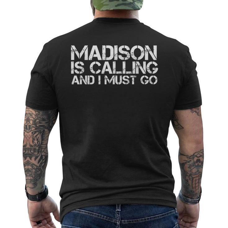 Madison Wi Wisconsin City Trip Home Roots Usa Men's T-shirt Back Print