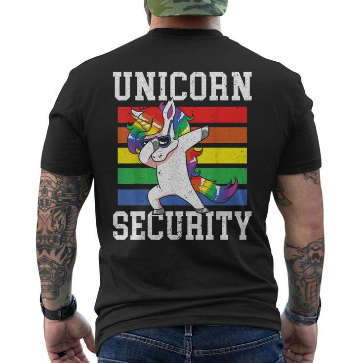 Magical Unicorn Security Best Dad Ever Fathers Day Men's Back Print T-shirt