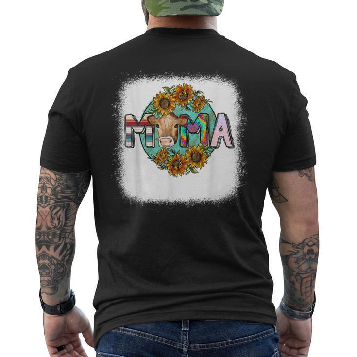 Mama Cow Print Sunflower For Cow Lovers Men's Back Print T-shirt