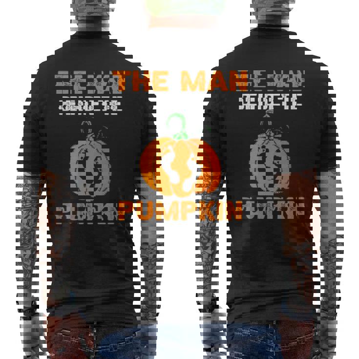 The Man Behind The Pumpkin Halloween Single Dad Men's Back Print T-shirt