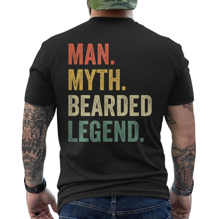 Mens Man Myth Bearded Legend Dad Beard Fathers Day Vintage Men's T-shirt Back Print