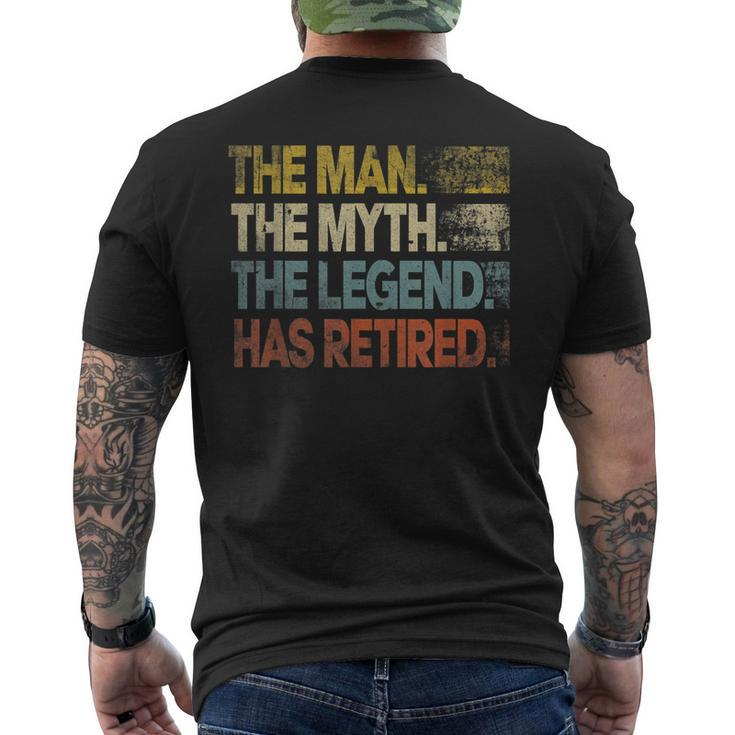 Man Myth Legend Has Retired Retirement Dad Grandpa Men's Back Print T-shirt