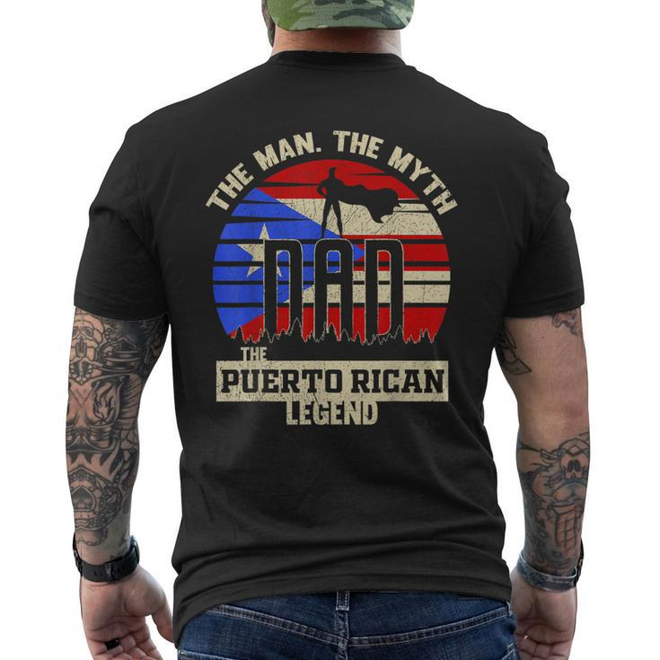 The Man The Myth The Puerto Rican Legend Dad Men's Back Print T-shirt