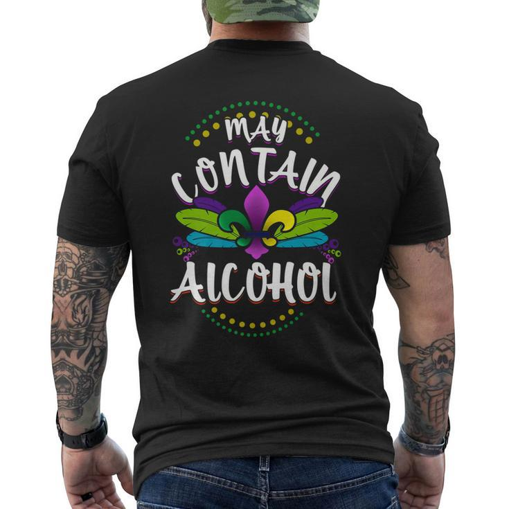 Mardi Gras Drinking May Contain Alcohol Men's Back Print T-shirt