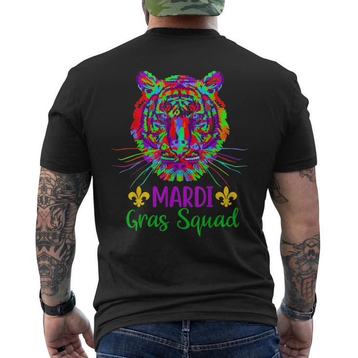 Mardi Gras Squad Tiger Men's Back Print T-shirt