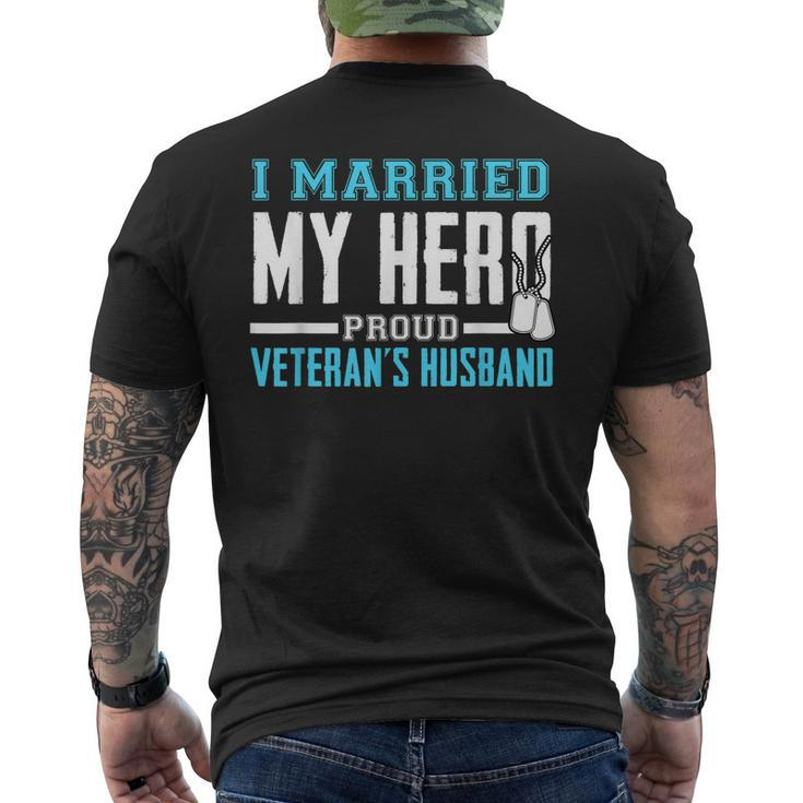 I Married My Hero Veterans Husband Men's Back Print T-shirt