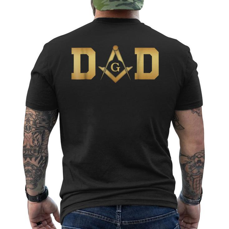 Mens Masonic Dad Fathers Day Freemason Men's Back Print T-shirt