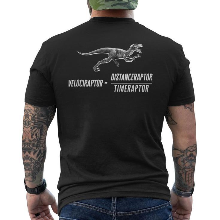 Math Geek Dinosaur Velociraptor Equation V2 Men's Back Print T-shirt