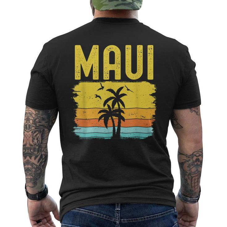 Maui Beach Hawaii Summer Vacation Hawaiian Sunset Vintage Men's Back Print T-shirt