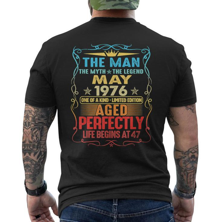 May 1976 The Man Myth Legend 47 Year Old Birthday Gifts Mens Back Print T-shirt